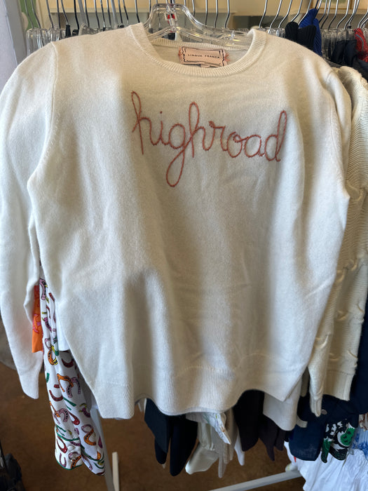 Lingua Franca Highroad Script Crewneck Sweater