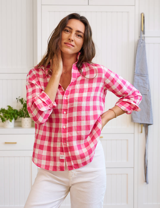 Frank and Eileen Relaxed Eileen Pink Check Top