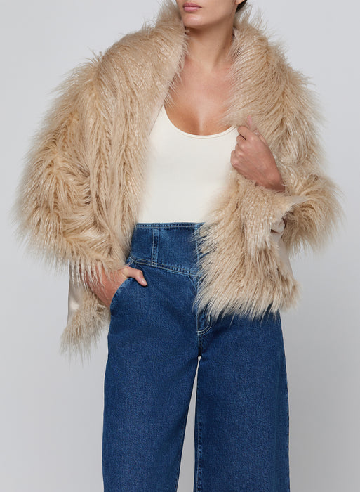 L'agence SABINE FAUX FUR STOLE SCARF