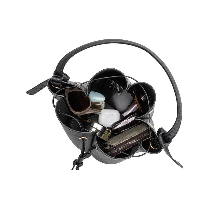 Laguna Black Recycled  Vegan Leather Top Handle Bag