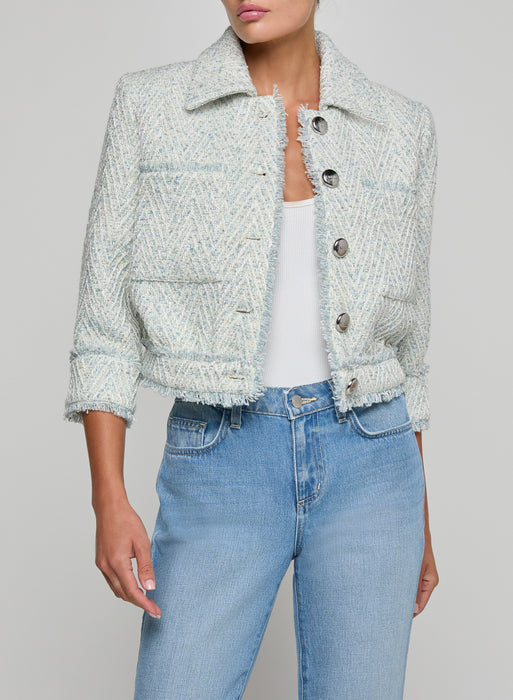 L'agence JIA CROP 3/4 SLV FRINGE JACKET