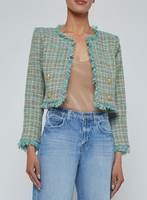 L'agence Clydie Cropped Tweed Jacket