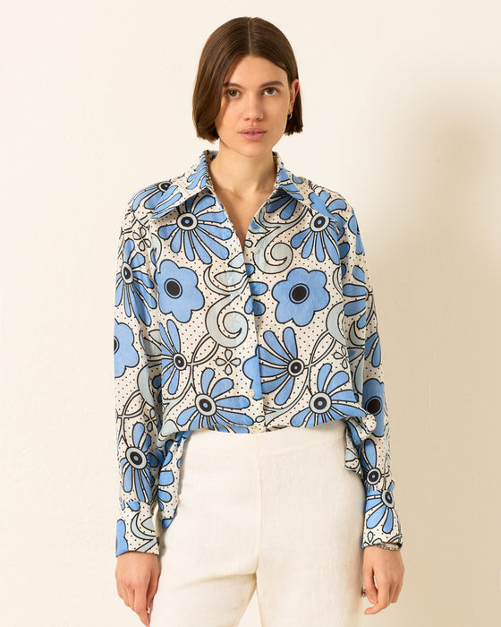 Alix of Bohemia Dana Sea Flower Silk Shirt