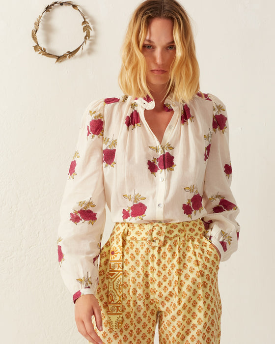 Alix of Bohemia Annabel Cerise Rosette Top