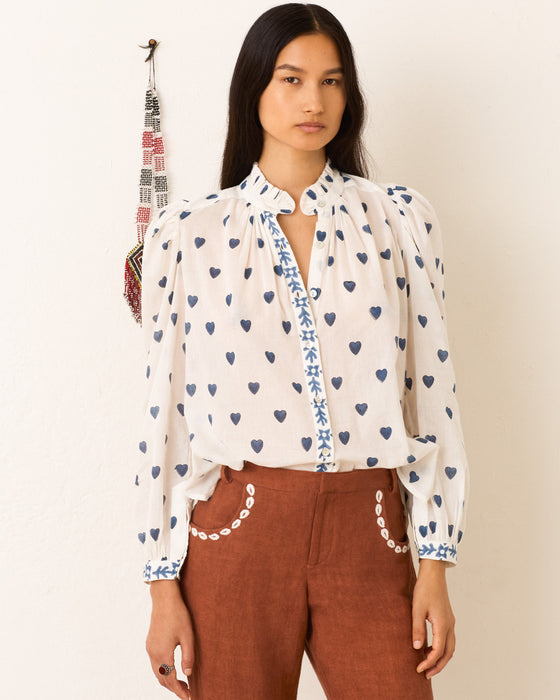 Alix of Bohemia Annabel Indigo Heart Shirt