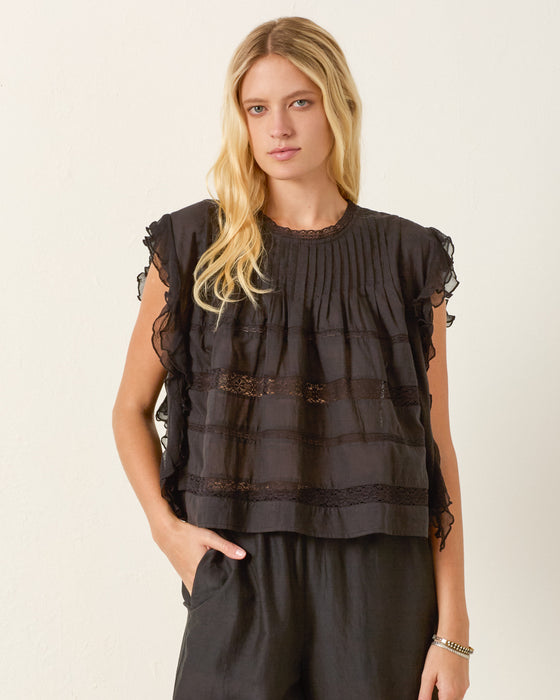 Alix of Bohemia Maeva Onyx Lace Top