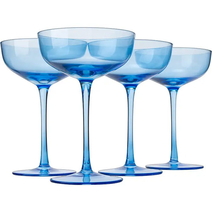 Colored Coupe Glass | 7oz | Set of 4 | Blue