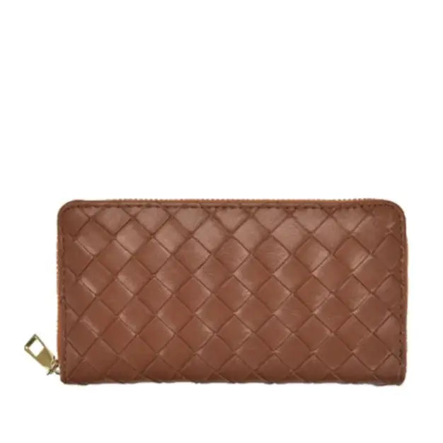 Large Woven Wallet - Brown