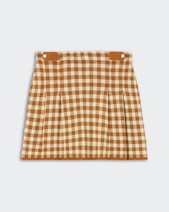 Guest in Residence Gingham Pleated Skirt