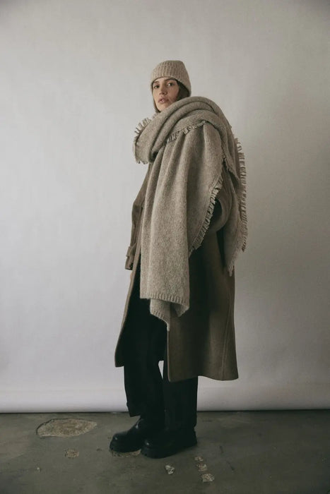 Janessa Leone Blanket Scarf Oatmeal