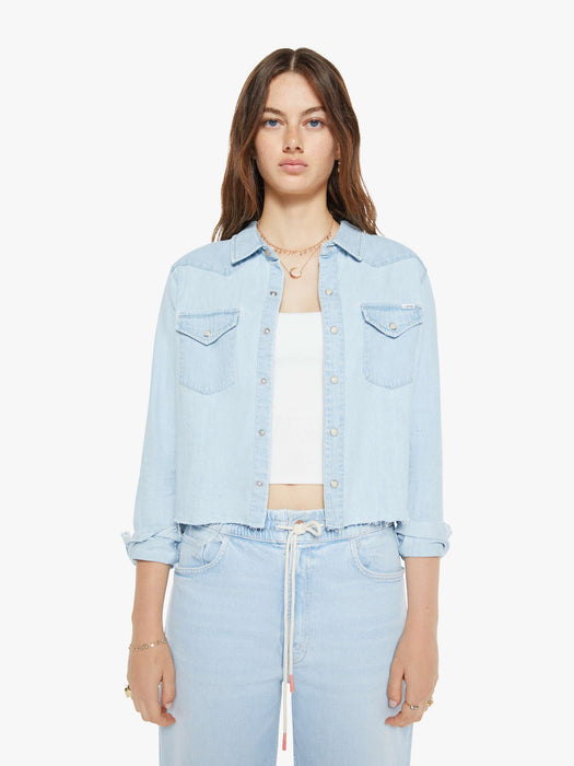 Mother The Super Exes Crop Step Fray Top