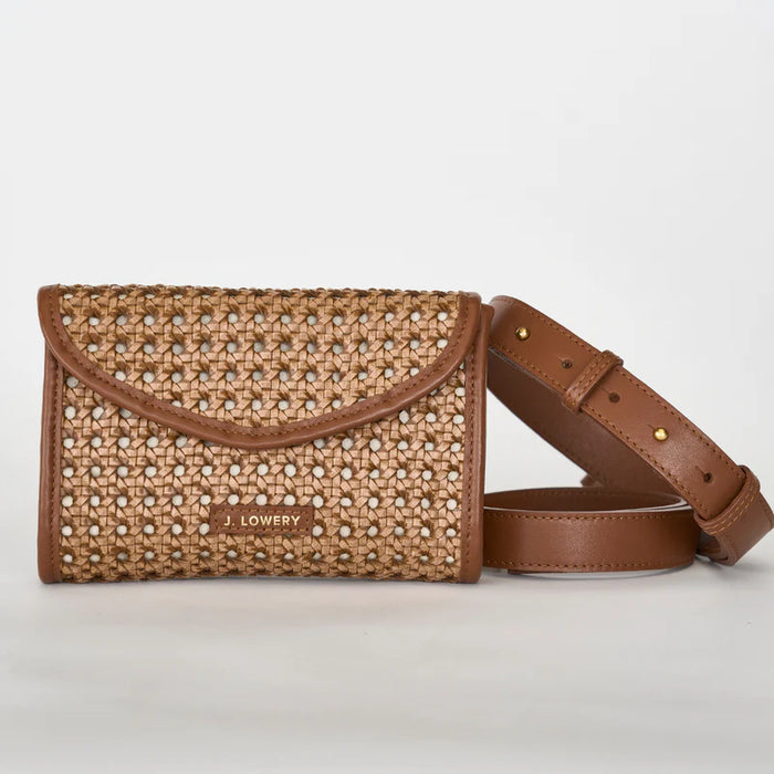J. Lowery Byrdie Brown Cane Belt Bag