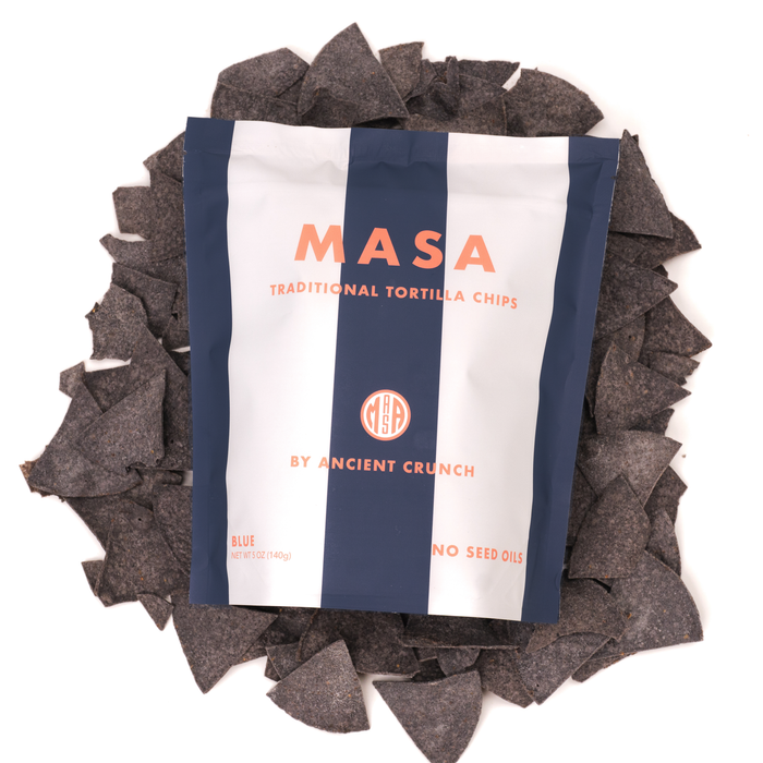 MASA Tortilla Chips - Blue, 5oz Bag Case