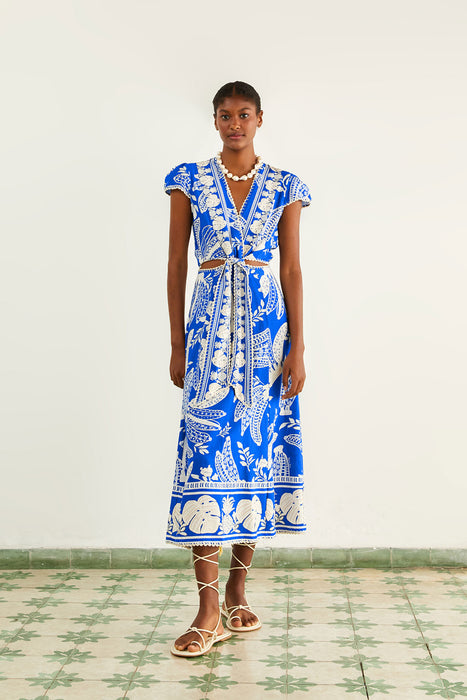 FARM RIO Lace Banana Midi Dress