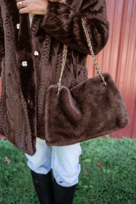 Faye Faux Fur Handbag Tote- WS