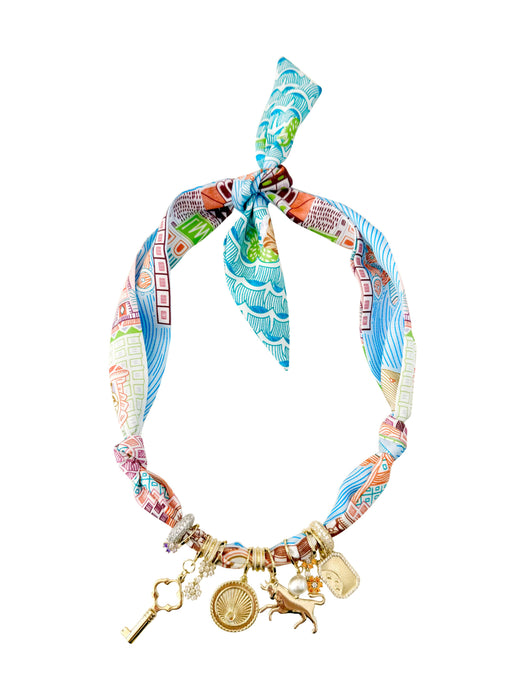 Tate Multi Charm Scarf Necklace