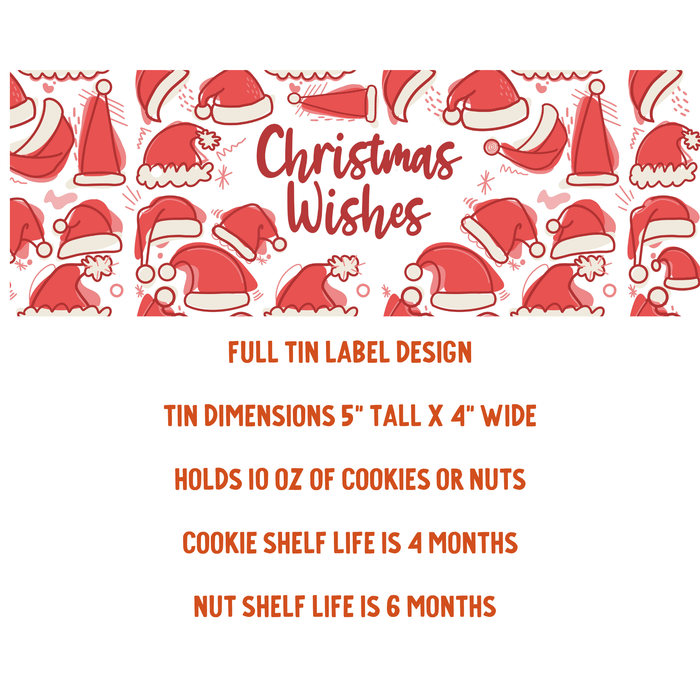 Christmas Wishes Holidays Tin | Gourmet Cookies & Nuts