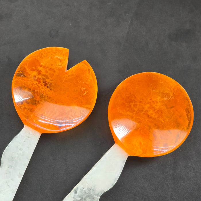 Gibb & Daan 2 Colors, Hand Poured Resin Salad Serving Set -  Serving Set