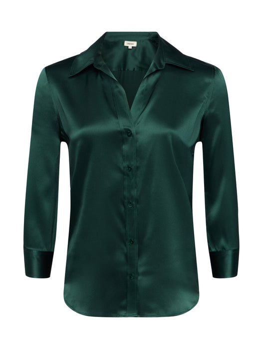 L'agence Dani 3/4 Sleeve Blouse (Forest Green)