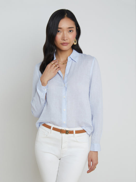 L'agence Tyler Cornflower Linen Top