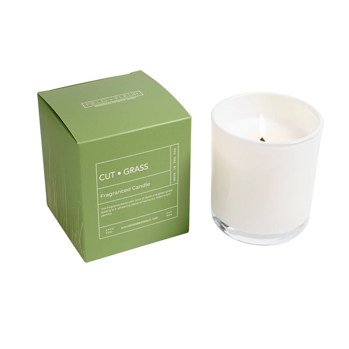 Cut Grass Candle In White Glass In Box 9oz. Ctn.6