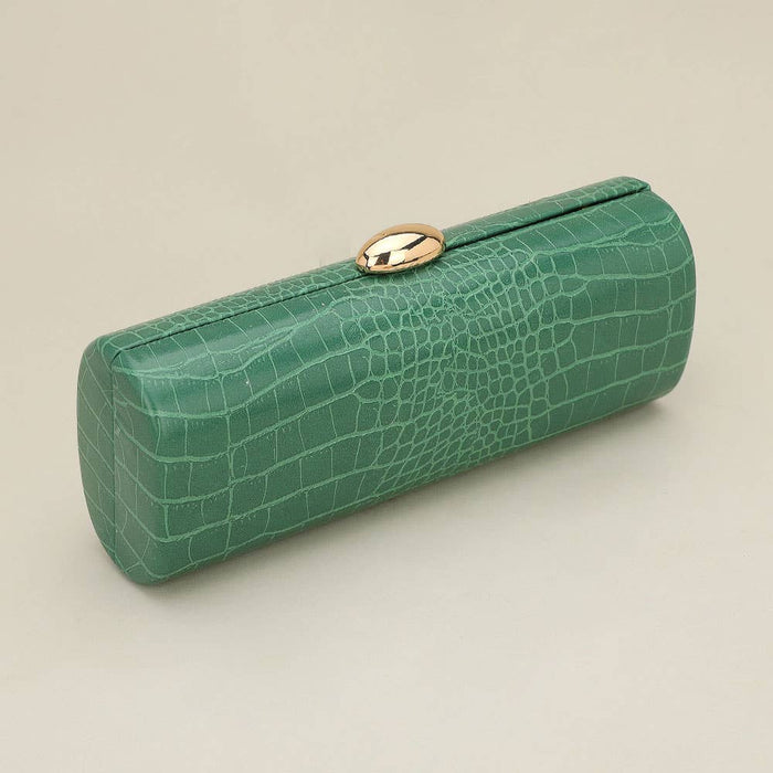 Faux Leather Textured Pattern Clutch Evening Bag