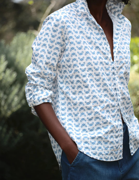 Frank and Eileen Relaxed Fit Eileen Top (blue crab)