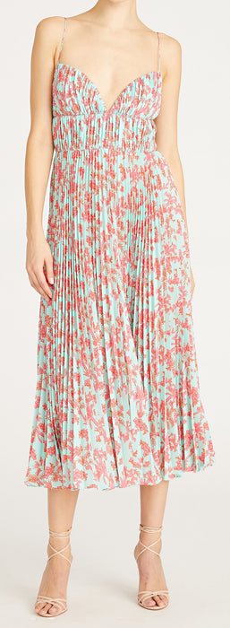 Amur Beckett Pleated Midi Dress
