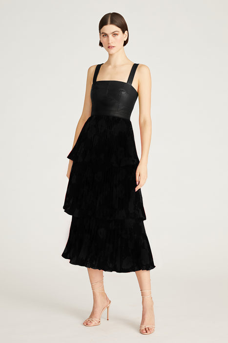 Amur Ozzy Mix Media Midi Dress