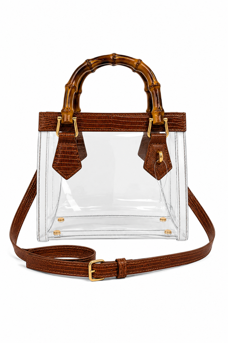 Jules Bamboo Handle Clear Bag