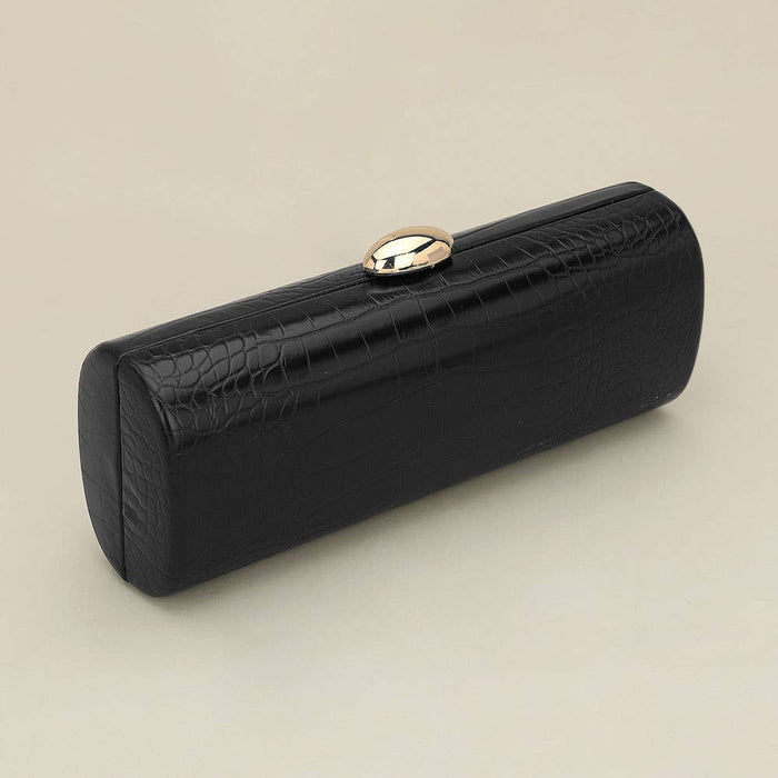 Faux Leather Textured Pattern Clutch Evening Bag