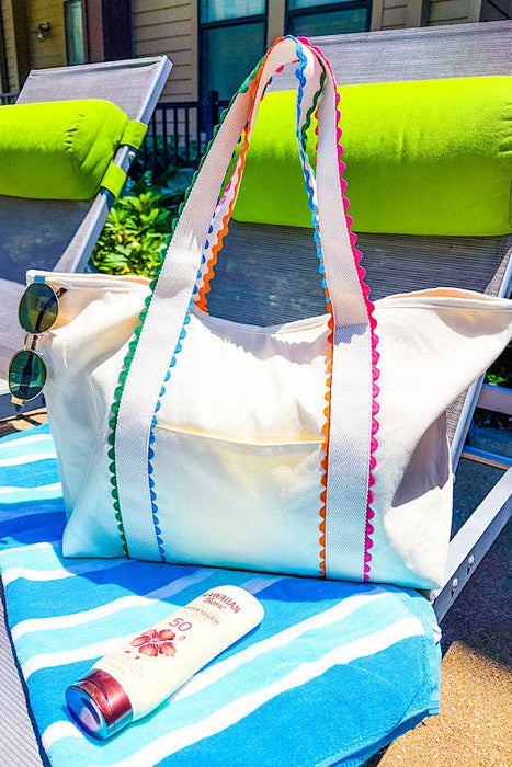 Spencer Rick Rack Trim Tote Bag