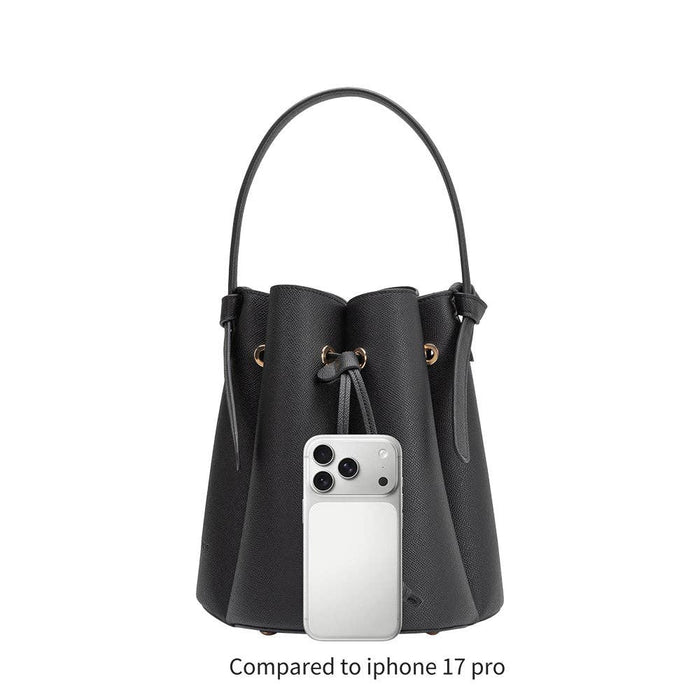 Laguna Black Recycled  Vegan Leather Top Handle Bag