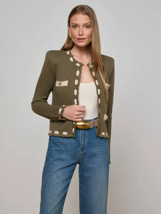 L'agence ASTOR CONTRAST TRIM CARDI