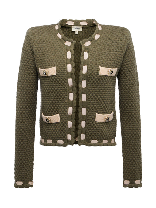 L'agence ASTOR CONTRAST TRIM CARDI