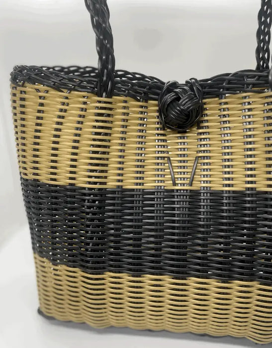 The Lilly Line Small Black + Gold Tote Bag