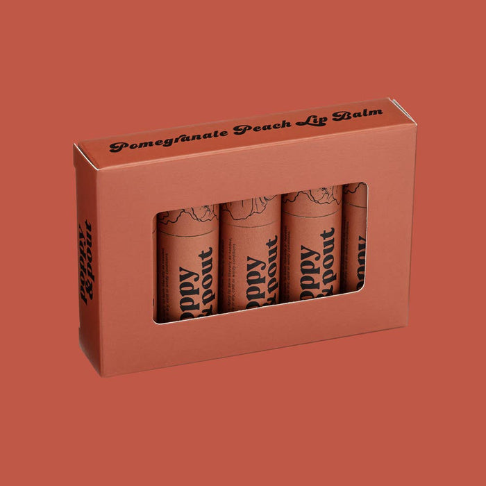 Poppy & Pout Lip Balm, Pomegranate Peach