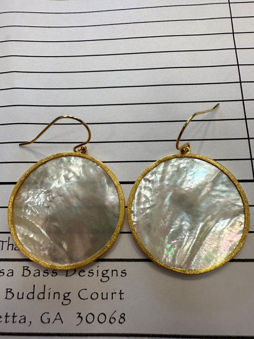 Elyssa Bass Mother of Pearl Large Round Earring