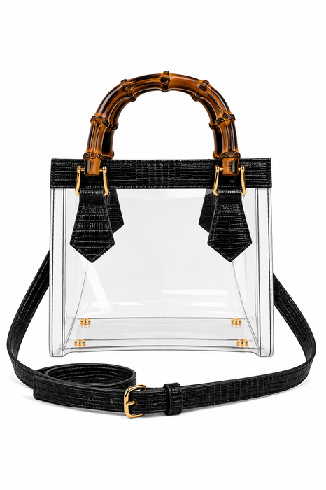 Jules Bamboo Handle Clear Bag