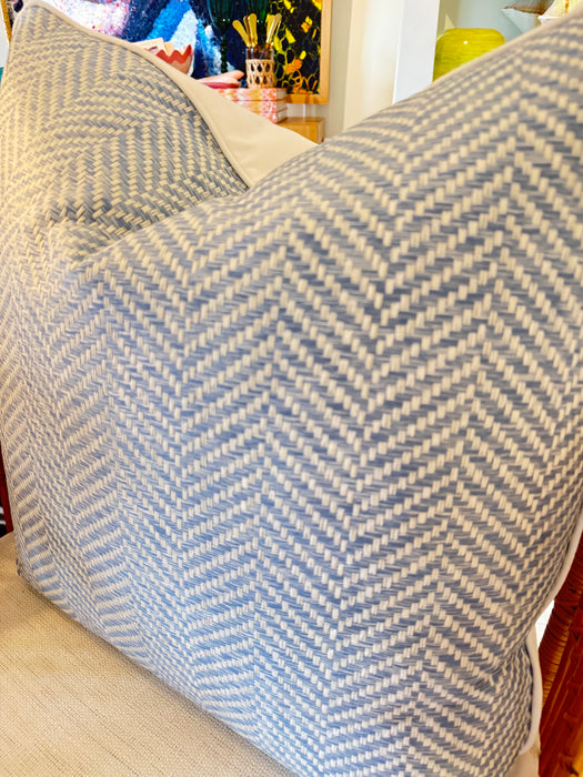 Vinyl raffia textured Thibaut 22 x 22 pillow