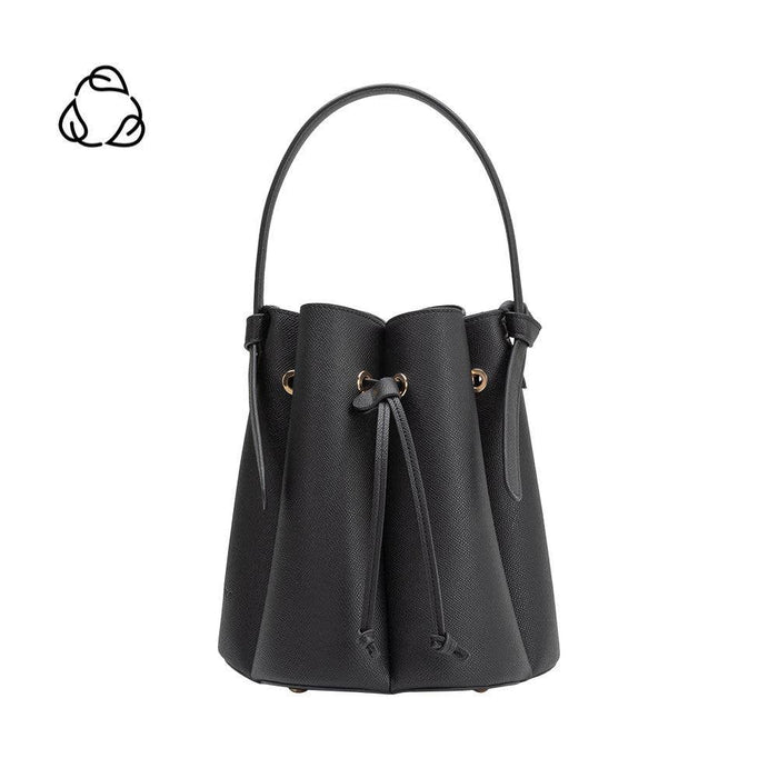 Laguna Black Recycled  Vegan Leather Top Handle Bag