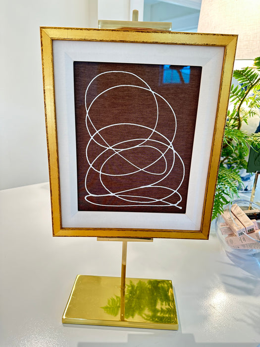 Kayce Hughes White Brainstorm on Brown Silk 11 x 13