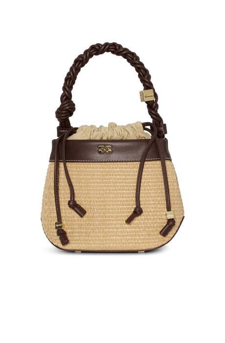 Ganni Ganni Bou Bucket Bag Raffia
