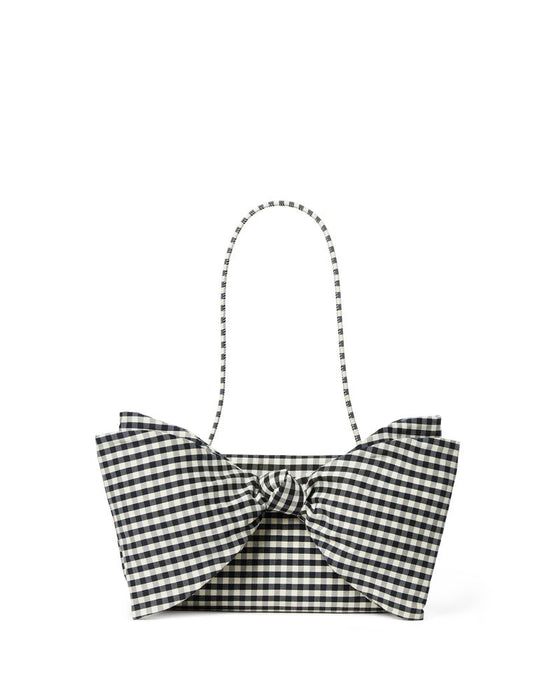 Loeffler Randall VALERIE BOW CLUTCH (black/white gingham)