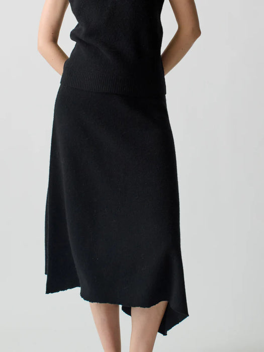Lingua Franca Brushed Wool A-Line Skirt