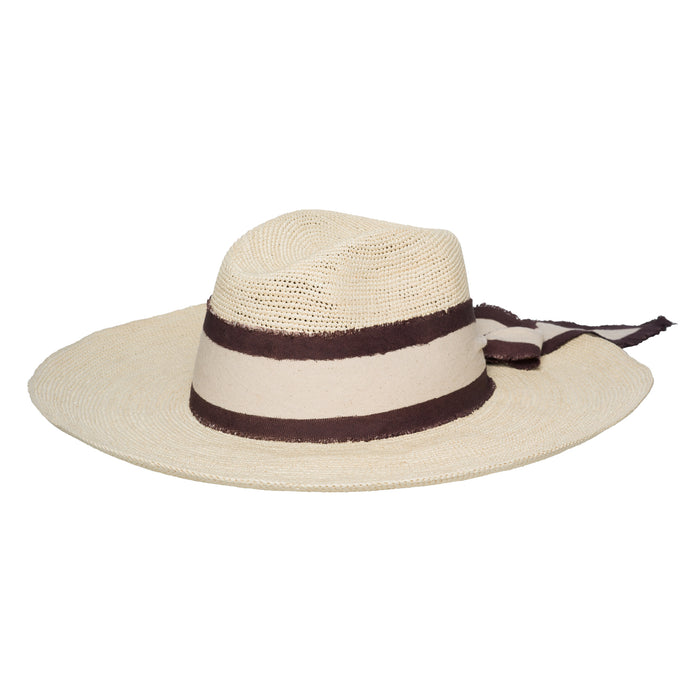 Artesano Allpa Wide Brim Packable (Natural & Hand Dyed Band)