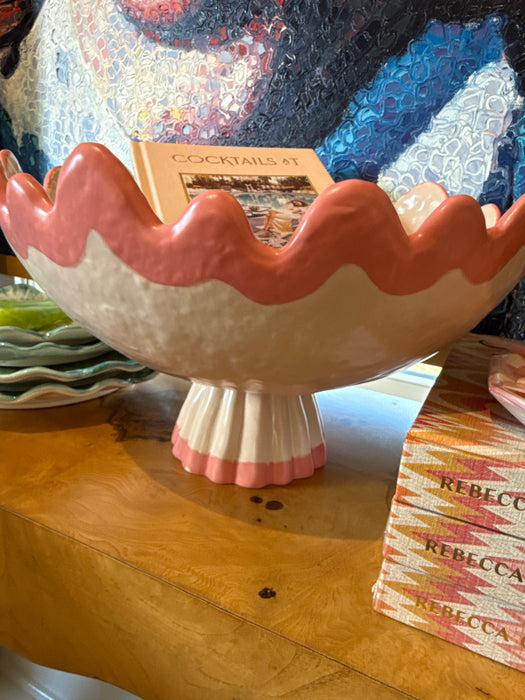 Abigail’s pink ric rac bowl on stand