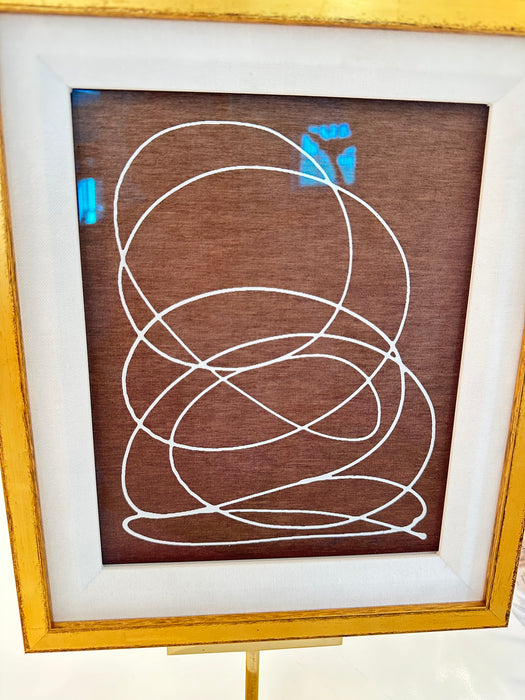 Kayce Hughes White Brainstorm on Brown Silk 11 x 13
