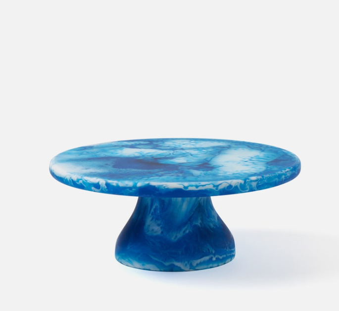 Hugo Blue Swirled Resin Cake Stand (Small)