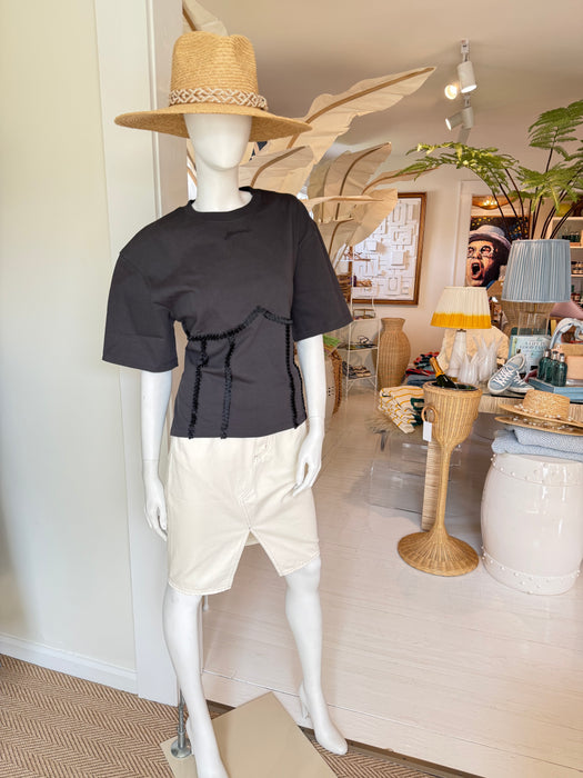 Ganni Heavy Cotton Tie Back Waisted T-shirt